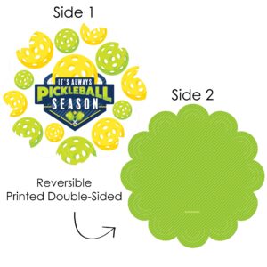 Big Dot of Happiness Let’s Rally - Pickleball - Birthday or Retirement Party Round Table Decorations - Paper Chargers - Place Setting For 12