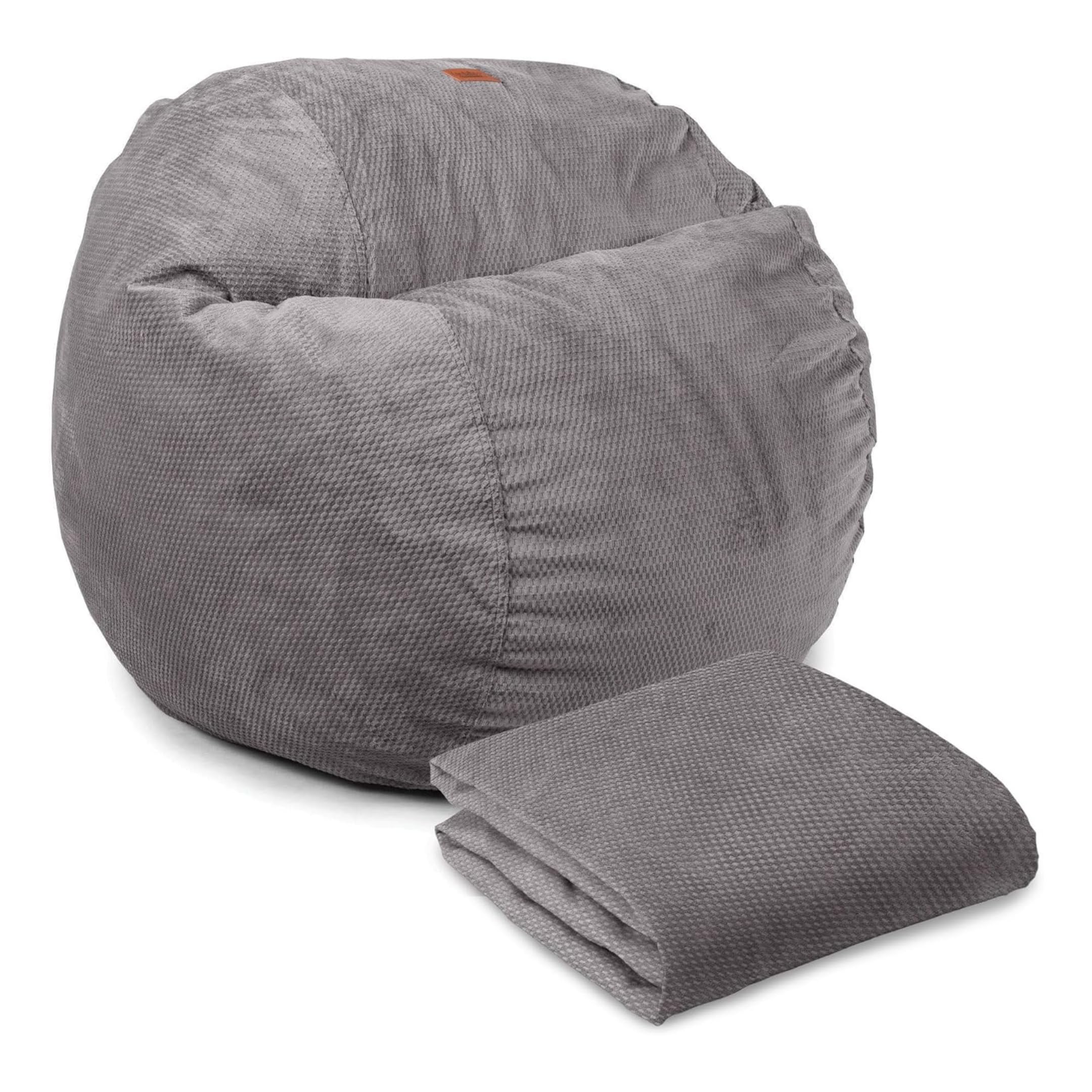 CordaRoy's Chenille Bean Bag Cover (Bean Bag Sold Separately) - Cover for Convertible Bean Bag Chair & Bed - Machine-Washable Chenille Fabric - for Basement, Living Room, Dorm - Queen - Charcoal