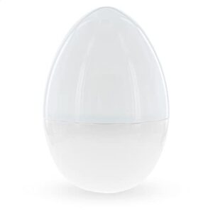 BestPysanky Giant Two-Tone White Plastic Easter Egg 12 Inches