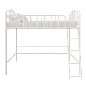 Novogratz Bushwick Metal Full Loft Bed, Off White