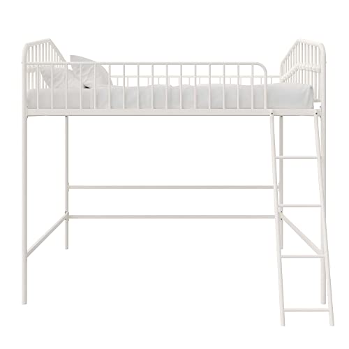 Novogratz Bushwick Metal Full Loft Bed, Off White