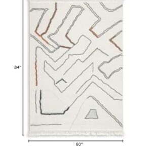 Signature Design by Ashley Cadeworth Contemporary 5' x 7' Printed Abstract Pattern Medium Area Rug, Medium Pile, Multicolor