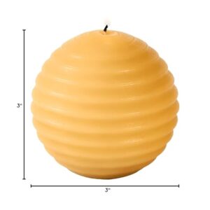 Home & Hive 100% Pure Beeswax Candle | 45 Hour Burn Time | Natural Beeswax with Cotton Wick | Round Candle