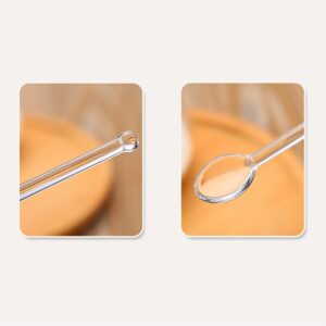 GSHLLO 2 Pcs Clear Glass Spoons Tea Stirring Spoon Coffee Mixing Long Handle Cocktail Spoons Transparent Dessert Spoon for Drinks Milk