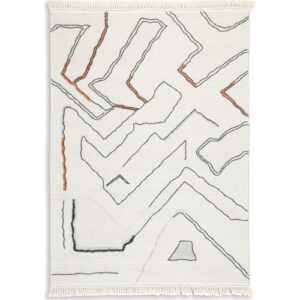 signature design by ashley cadeworth contemporary 5' x 7' printed abstract pattern medium area rug, medium pile, multicolor