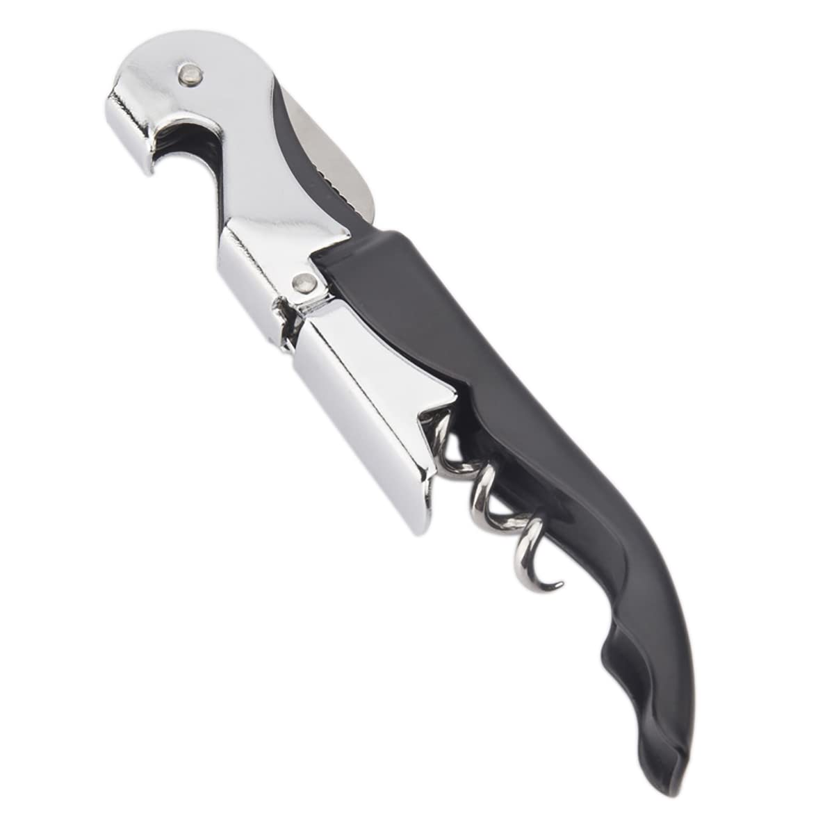 Waiter Corkscrew Professional Wine Opener with Foil Cutter,Manual Wine Bottle Opener for Servers, Bartenders and Waiter (1, Black)