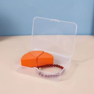 DKAOVH 4-Pack Rectangular Plastic Storage Containers Box with Hinged Lid for Beads and Crafts,Card Case Holder,Playing Card Case Box Storage (4.45 x 3.3 x 1.14 inch)