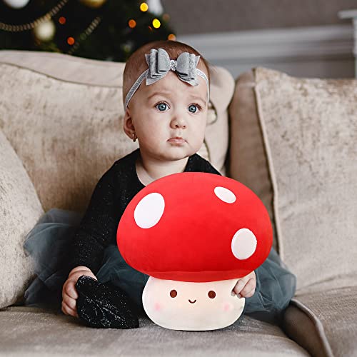 Yulefly Large Mushroom Plush Toy, Mushroom Stuffed Animal Hugging Throw Pillow Plushies Doll Toy, Gift for Birthday Valentine