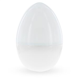 BestPysanky Giant Two-Tone White Plastic Easter Egg 12 Inches