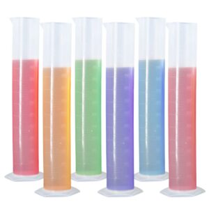 adamas-beta 10ml plastic graduated cylinder set polypropylene measuring cylinder hexagonal base lab cylinders(pack of 6)