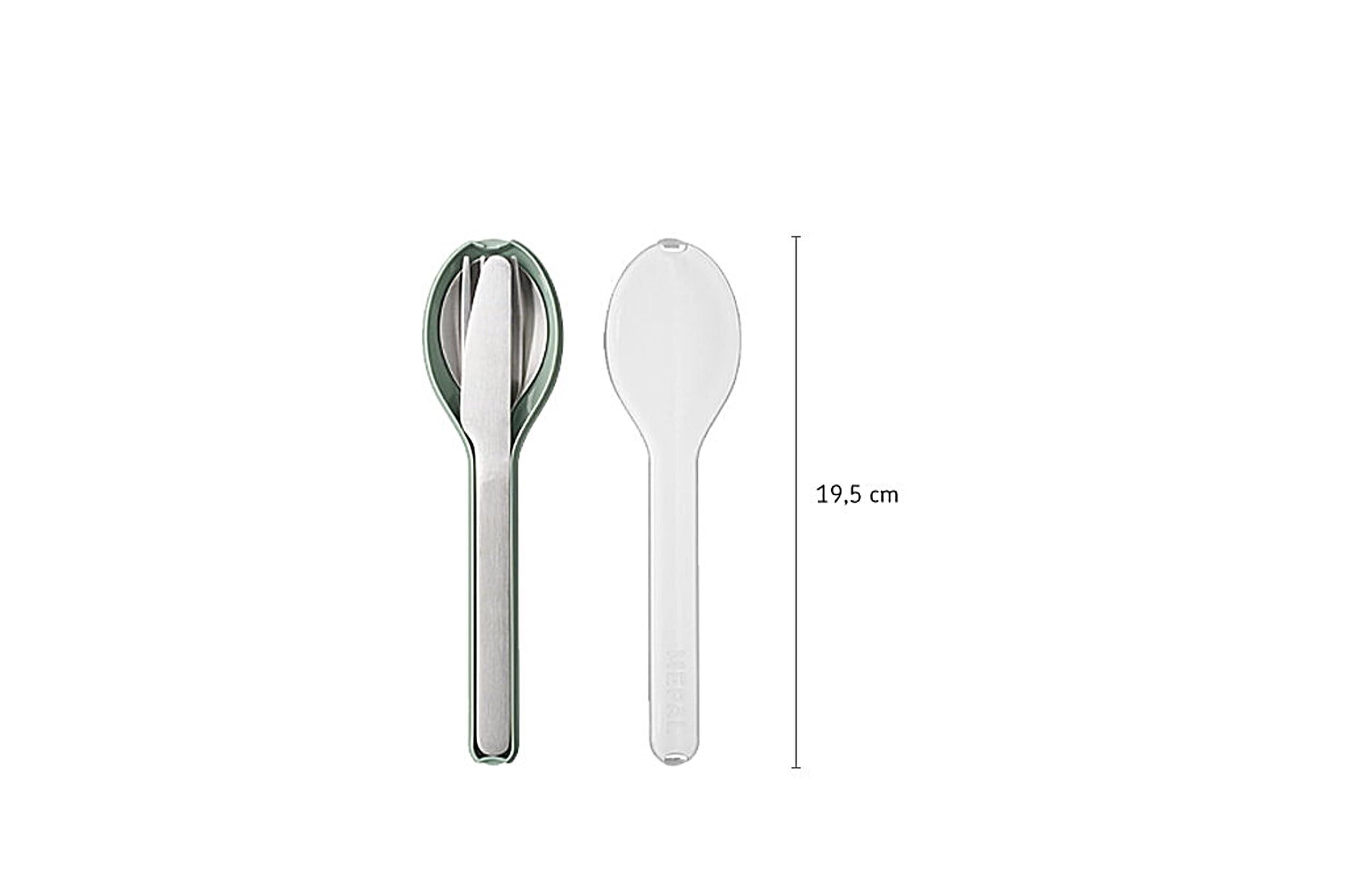 Mepal – Cutlery 3-Piece Set Ellipse – Cutlery Set On The Go - Consists of A Knife, Fork & Spoon - Cutlery Set with Travel Case – Stainless Steel - Nordic Blue