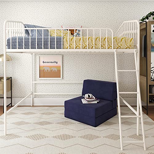 Novogratz Bushwick Metal Full Loft Bed, Off White