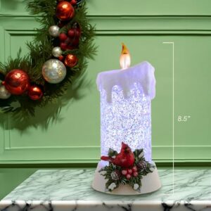 Kurt S. Adler Kurt Adler 8.5-Inch Battery Operated Color Changing LED Lighted Cardinal Candle, White