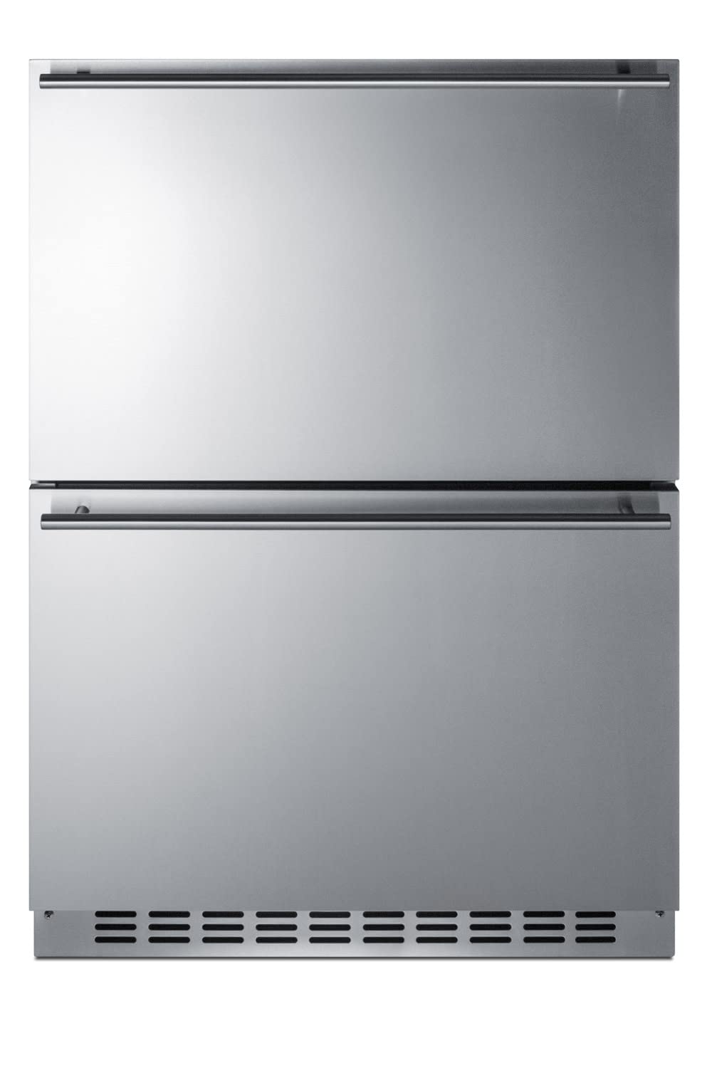 Summit Appliance ADRF244CSS 24" Wide 2-Drawer Refrigerator-Freezer, ADA Compliant, 3.32 cu.ft Capacity, Temperature Alarm, Indoor/Outdoor Compatible, Stainless Steel Drawers, Frost-free, Child Lock