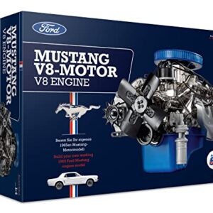 Franzis 1965 Ford Mustang K-Code 289 V8 Engine Model Kit with Collector's Book - Updated 2023 Version