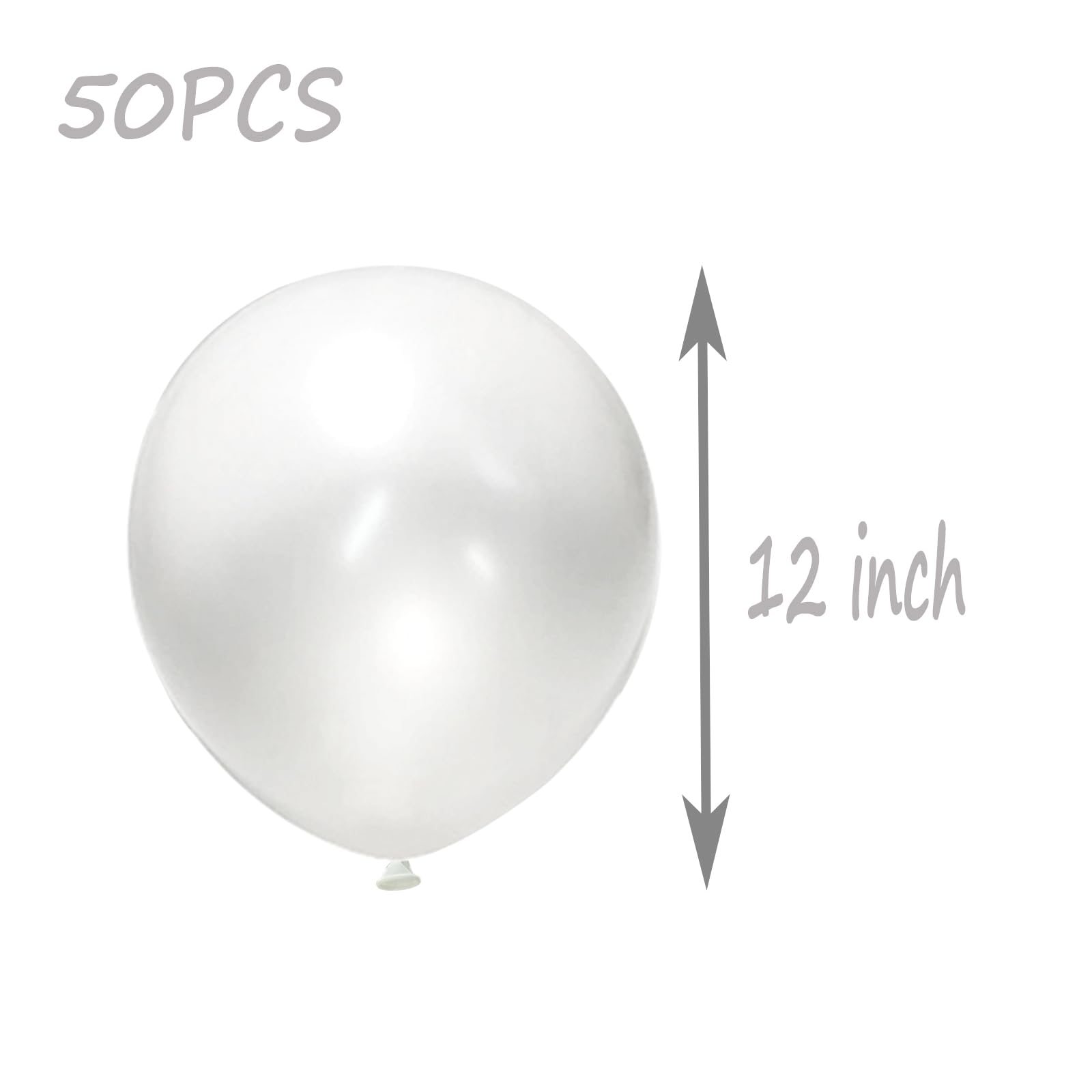 Pearl White Balloons 12 Inch 50PCS Matte White Balloons Round Pearlized White Latex Balloons for Wedding Birthday Christmas Baby Shower Anniversary Backdrop White Theme Party Arch Decorations