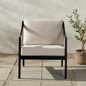 Walker Edison Dekian Outdoor Chairs, Black Wash