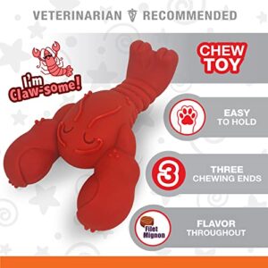 Nylabone Power Chew Lobster Dog Chew Toy, Cute Dog Toys for Aggressive Chewers, Filet Mignon Flavor, X-Large/Souper (1 Count)