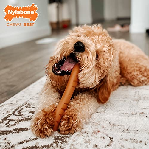 Nylabone Power Chew Baguette Bread Stick Dog Chew Toy, Cute Dog Toys for Aggressive Chewers,Bistro-Style Roast Chicken Flavor, Large/Giant (1 Count)