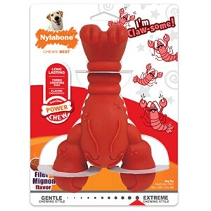 Nylabone Power Chew Lobster Dog Chew Toy, Cute Dog Toys for Aggressive Chewers, Filet Mignon Flavor, X-Large/Souper (1 Count)