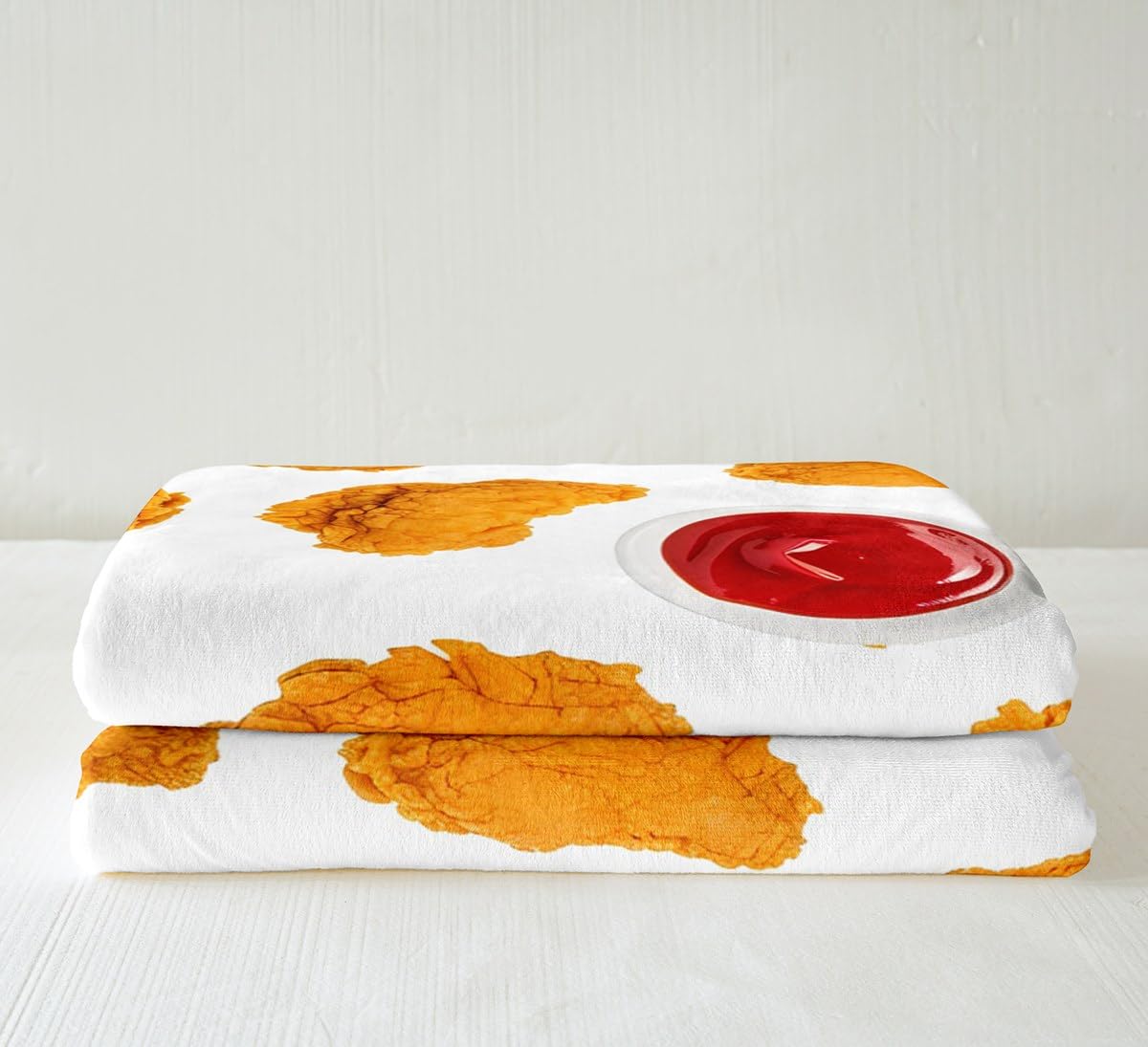 Feelyou Fried Chicken Fleece Throw Blanket Chicken Nuggets Print Sherpa Plush Blankets and Throws Soft Lightweight Flannel Fuzzy Blanket for Bed Sofa Couch 60"x80"