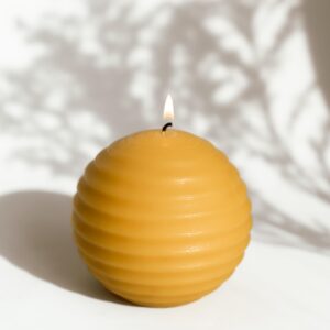 Home & Hive 100% Pure Beeswax Candle | 45 Hour Burn Time | Natural Beeswax with Cotton Wick | Round Candle