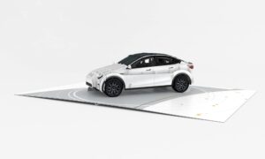 pop up 3d greeting card for tesla model y new owners, fans - love, birthday, christmas, congratulations, surprise - blank insert personalized message - 5x7 inches - 5 seats (white - 20" - ab - 5)