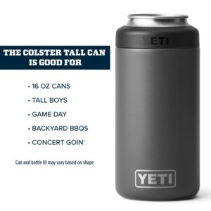 YETI Rambler 16 oz. Colster Tall Can Insulator for Tallboys & 16 oz. Cans, Charcoal (NO CAN Insert)