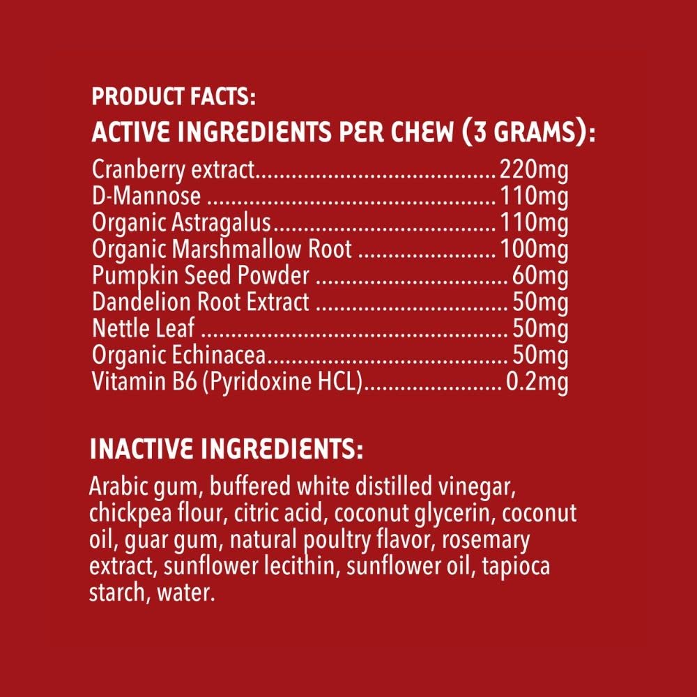 iHeartDogs Extra Strength Urinary, Bladder, & Kidney Support for Dogs – Cranberry, D-Mannose & Echinacea Helps Frequent UTIs, Strengthens Weak & Incontinent Bladder