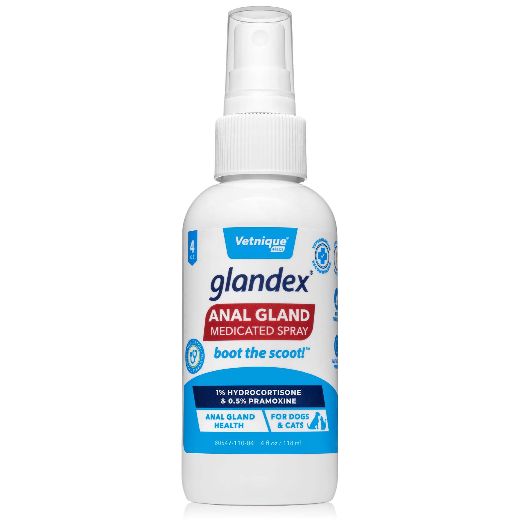 Glandex Anal Gland Medicated Spray for Dogs & Cats (4oz) and Advanced Vet-Strength Chews 60 Ct Bundle, Dog Deodorizing Spray & Anti-Itch Spray for Dogs, Anal Gland Supplement for Dogs with Extra Fiber