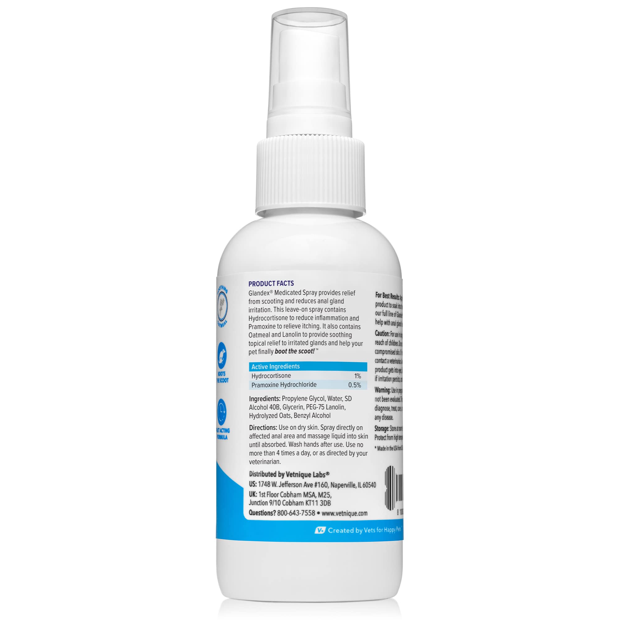 Glandex Anal Gland Medicated Spray for Dogs & Cats (4oz) and Glandex Anal Gland Support Chews 120 Ct Bundle Dog Deodorizing Spray & Anti-Itch Spray for Dogs, Anal Gland Dog Treats with Probiotics