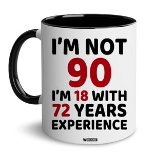 whidobe 90th birthday gifts for women, men, dad, mom - 1934 birthday gifts for women, 90 years old birthday gifts coffee mug for wife, friend, sister, her, him, brother, colleague, coworker, christmas