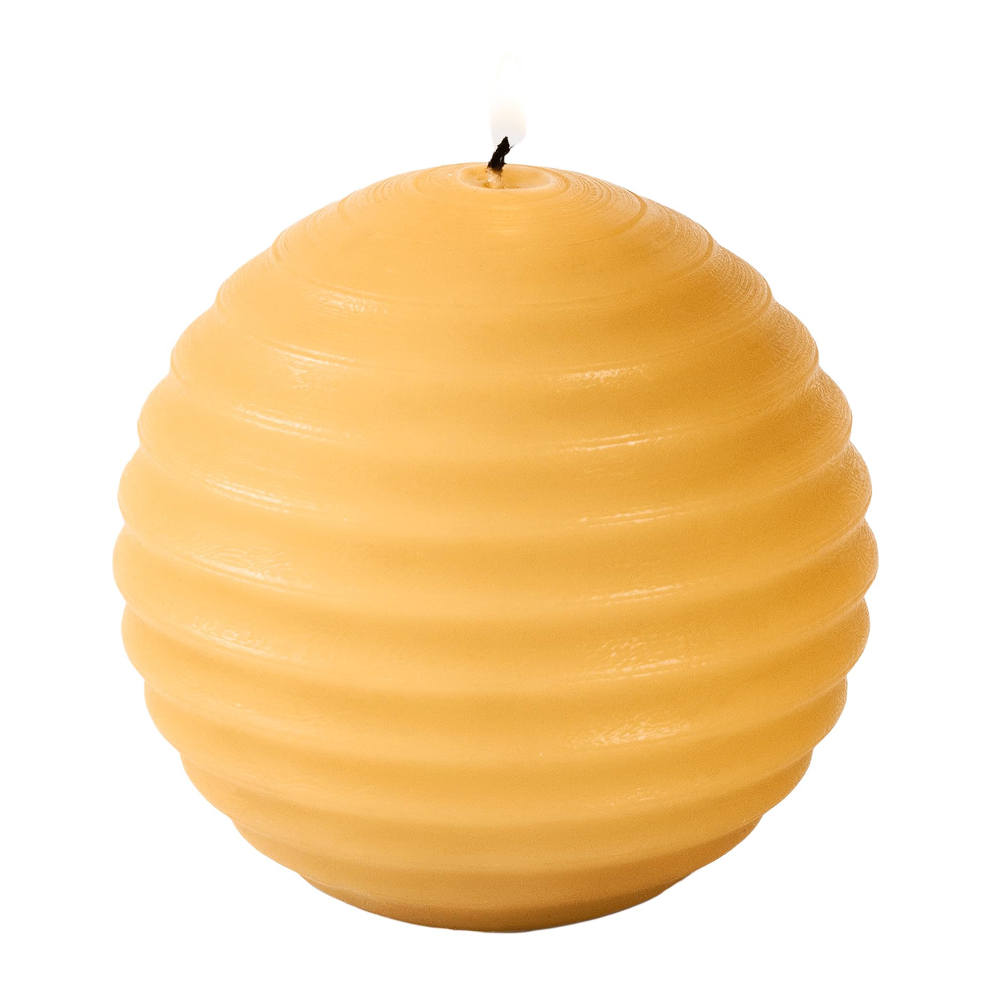 Home & Hive 100% Pure Beeswax Candle | 45 Hour Burn Time | Natural Beeswax with Cotton Wick | Round Candle