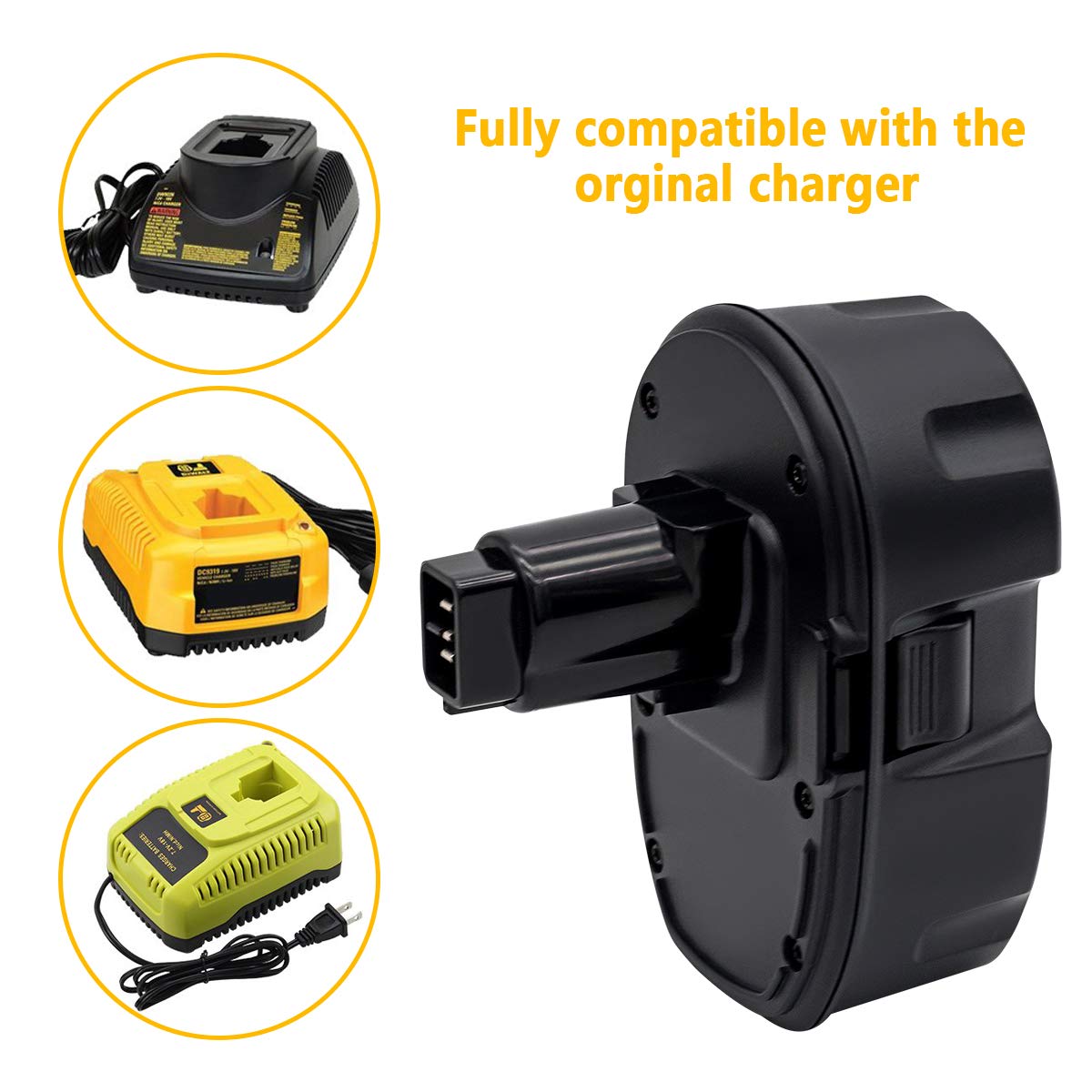 Akkopower 18V Replacement Battery for DeWalt: 5.0Ah 18 Volt XRP Batteries for DC9096 DC9098 DE9098 DE9096 DE9098 DW9096 Cordless Power Tools