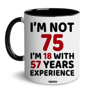 WHIDOBE 75th Birthday Gifts for Women, Men, Dad, Mom - 1949 Birthday Gifts for Women, 75 Years Old Birthday Gifts Coffee Mug for Wife, Friend, Sister, Her, Him, Brother, Colleague, Coworker, Christmas