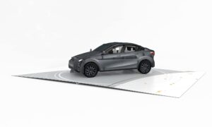 pop up 3d greeting card for tesla model y new owners, fans - love, birthday, christmas, congratulations, surprise - blank insert personalized message - 5x7 inches - 5 seats (silver - 20" - b&w - 5)