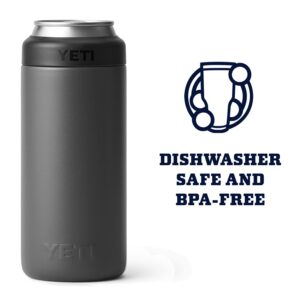 YETI Rambler 12 oz. Colster Slim Can Insulator for the Slim Hard Seltzer Cans, Charcoal (NO CAN INSERT)