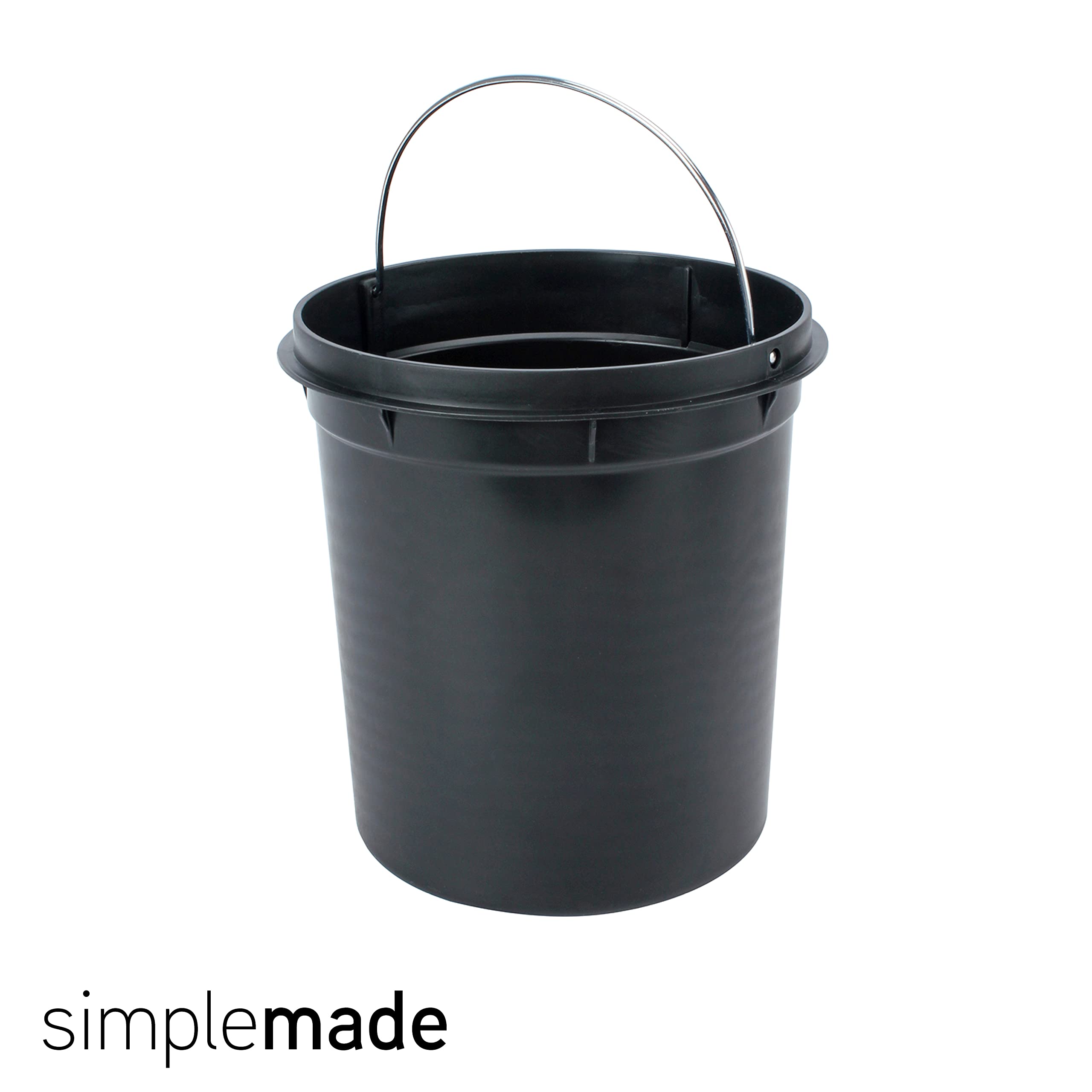 SIMPLEMADE Round Step Trash Can - 5 Liter / 1.3 Gallon - Stainless Steel Bathroom Trash Can, Small Trash Can with Lid, Metal Wastebasket, Galvanized Steel