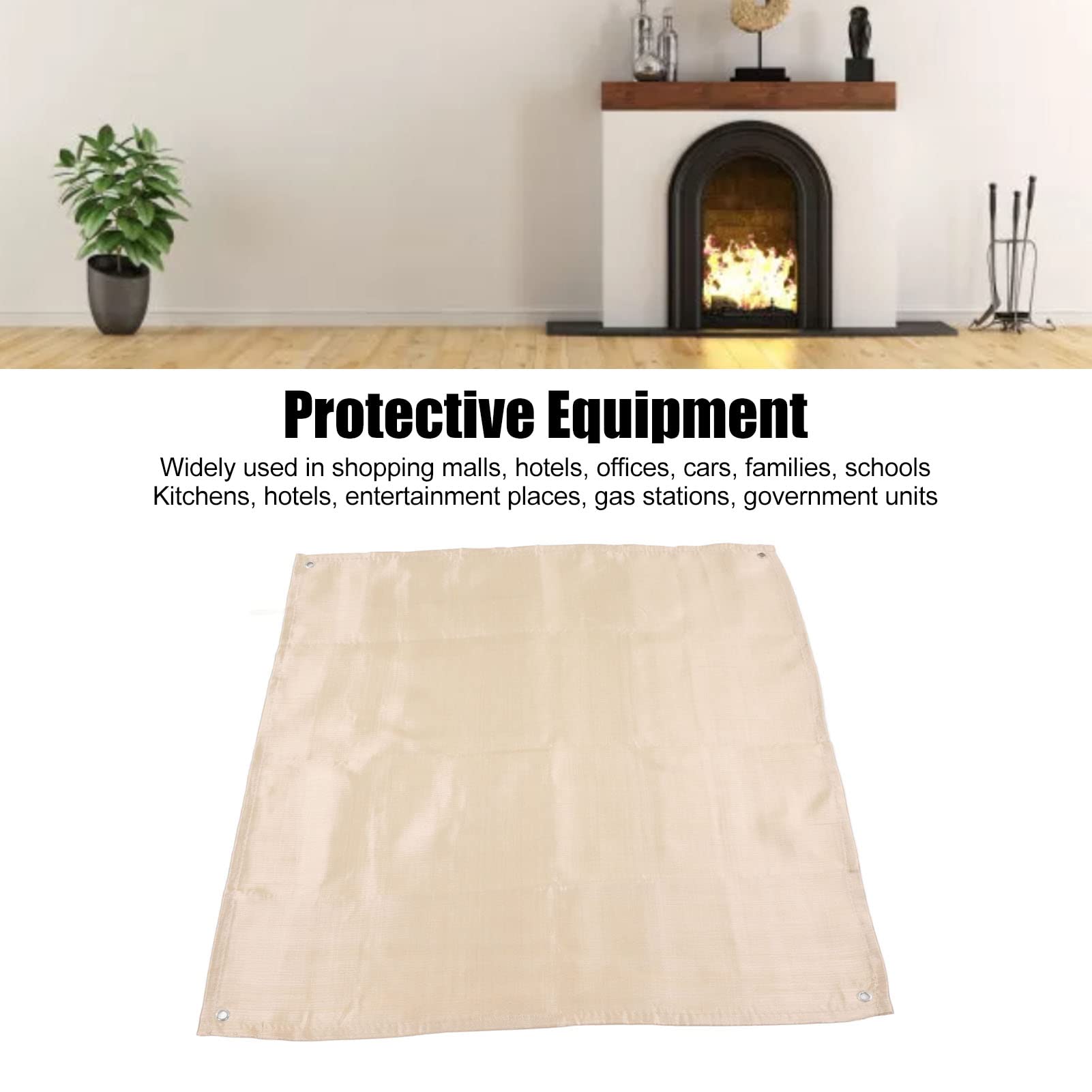 Fire Blanket, Effective Suppression Flame Retardant Blanket with Storage Bag for Escape