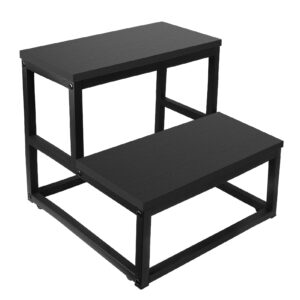 wooden step stools for adults kids - heavy duty bedside 2 step stool for high beds kitchen bathroom