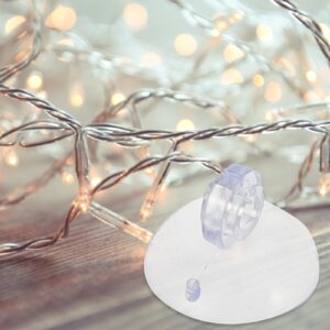 Beavorty Suction Cup Clips Christmas Light Clips 200pcs Light Suction Cup Plastic Transparent Light String Mini Suction Cup Hooks Holder for Window Glass Outdoor String Lights