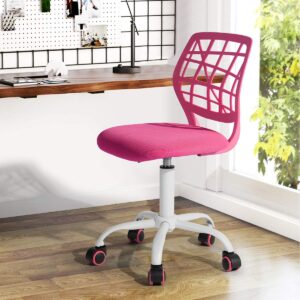 FurnitureR Teens Boys Girls Writing Task Chair Low Mid PP Mesh Back Fabric Seat,Home Children Study Chair (Purple, 1pc)