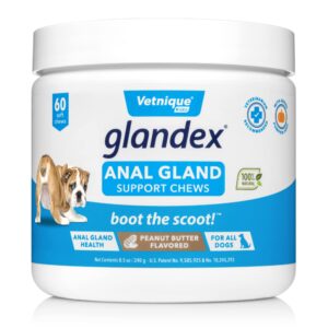 Vetnique Labs Glandex Anal Gland Medicated Spray for Dogs & Cats (4oz) & Glandex Anal Gland Support Chews 60ct Bundle Dog Anti-Itch Spray for Dogs, Anal Gland Dog Treats with Probiotics