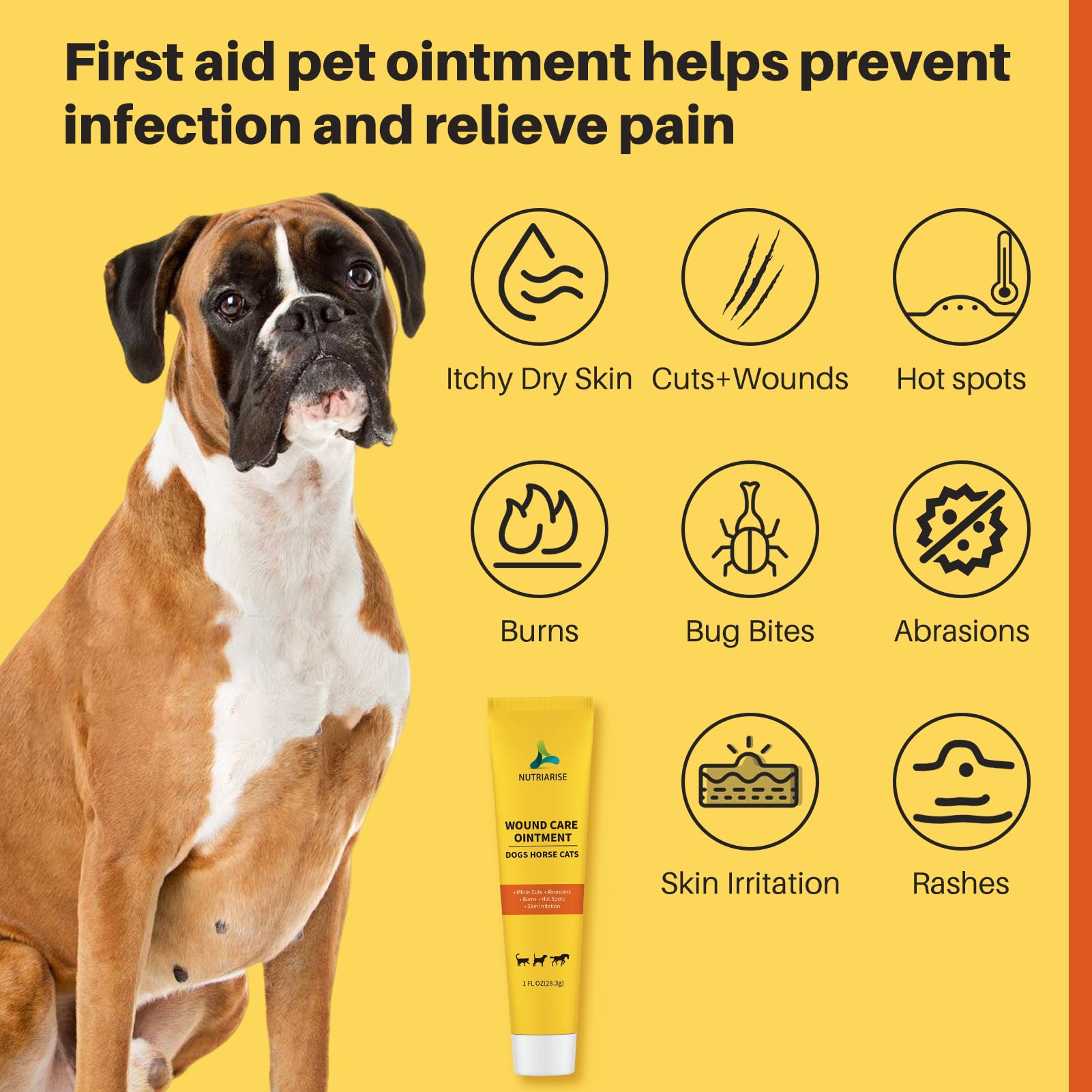 NUTRIARISE Keratin Wound Care Ointment, Hot Spot Treatment for Dogs, Cats and Horses, Healing on Cuts, Scrapes, Burns & Skin Irritation, Relieves Itchy Skin & Prevents Infection, Vet Recommended 1oz