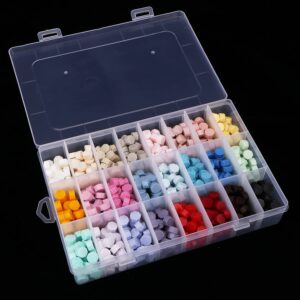 2 Pack 24 Grids Clear Plastic Organizer Box Container Craft Storage with Adjustable Dividers Bead Organizer Crafts Jewelry Fishing Tackles Storage Box