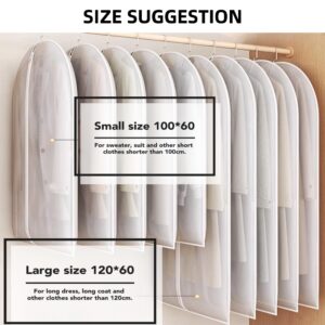 Maylmc 20 Pack Combo Size Clear Garment Bags for Hanging Clothes with Full Zipper for Closet Storage, Clothes Cover For Hanging, Wardrobe Bags for Hanging Clothes.(120 x 60CM x 10P, 100 x 60CM x 10P)