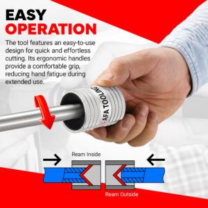 AFA Tooling - Inner/Outer Pipe Reamer for 1/4" to 1-1/4" Pipes, Deburring Tool with Inner & Outer Cones for Smoothing & Reaming Copper, Stainless Steel, PVC, Metal & Aluminium - Plumbing Tool