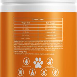 DNA PET Happy Healthy Organs & Glands Supplement for Dogs, Freeze-Dried Raw Grass-Fed Beef Liver Heart Kidney Spleen Pancreas Bone Marrow, Bovine Thymus Multi Organ Powder, Canine Vitamins, 3 oz