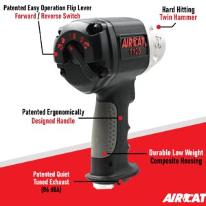 AIRCAT Pneumatic Tools 1125: 1/2" Composite Impact Wrench 1250 ft-lbs