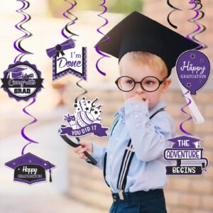 Purple Congratulations 2024 Banner Graduation Party Decorations 2024 Purple and Black Class of 2024 Graduation Decorations Purple Graduation Decorations 2024 Graduation Party Supplies